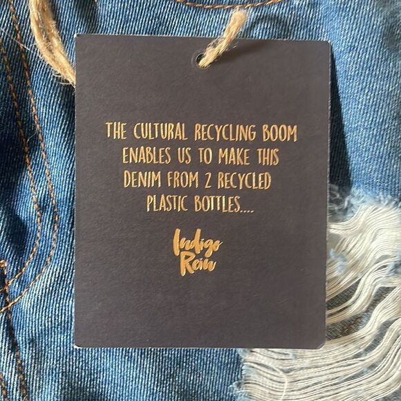 Indigo Rein Super High Rise Distressed Denim Shorts, NWT - Picture 4 of 6